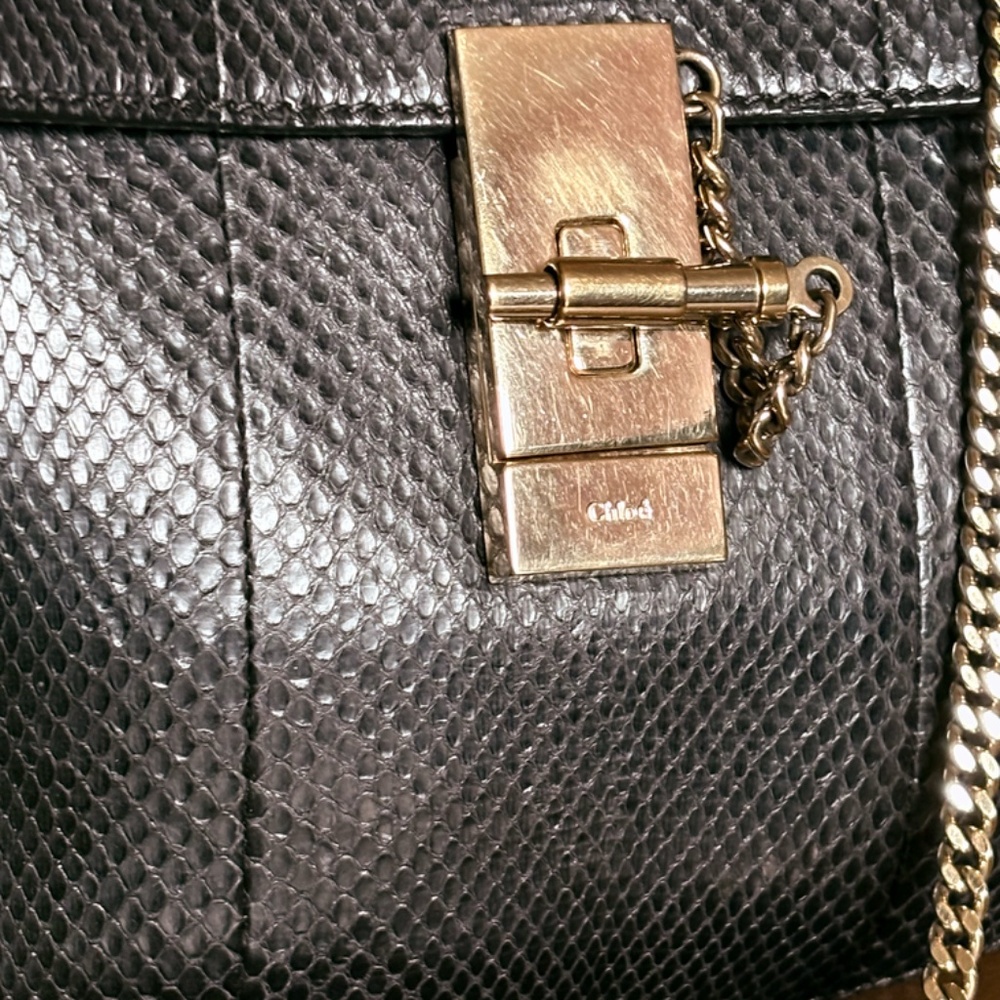 Chloé Drew Python Shoulder Bag - Picture 9 of 15